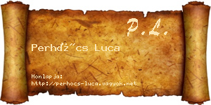 Perhócs Luca névjegykártya